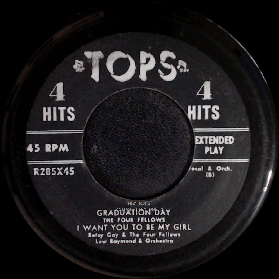 "Scatman" Cruthers With His Wild Cats / The Four Fellows - My Blue Heaven / I'm In Love Again / Graduation Day / I Want You To Be My Girl side B
