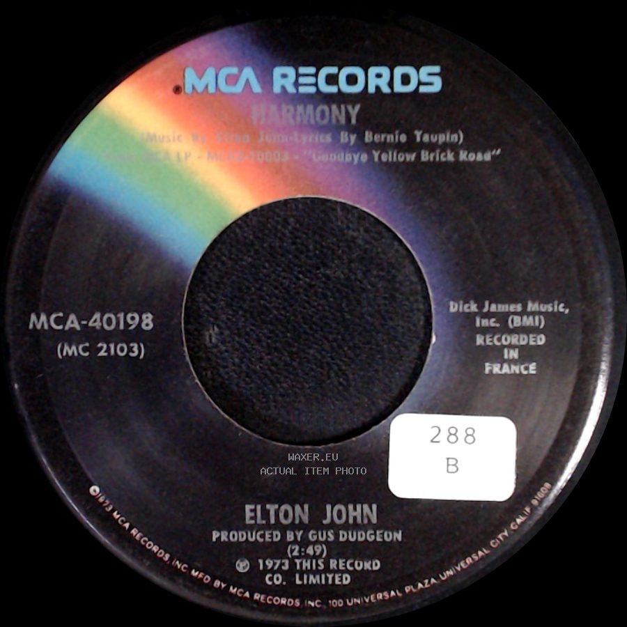 Elton John - Bennie And The Jets / Harmony side B