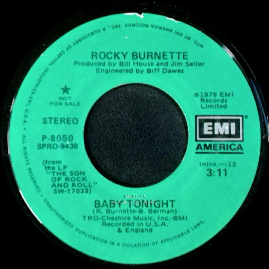 Rocky Burnette - Baby Tonight / Baby Tonight side A