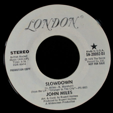 John Miles - Slowdown / Slowdown side B