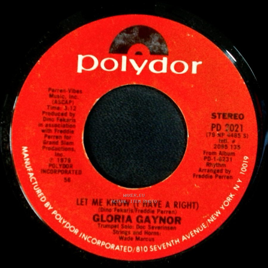 Gloria Gaynor - One Number One / Let Me Know (I Have A Right) side B