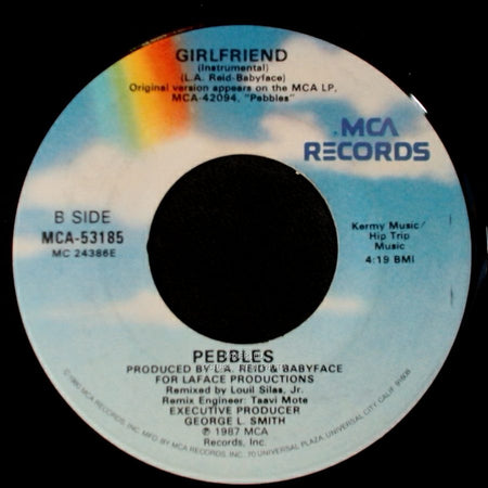 Pebbles - Girlfriend / Girlfriend (Instrumental) side B