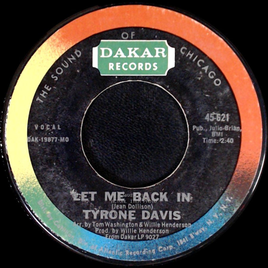Tyrone Davis - Let Me Back In / Love Bones side A