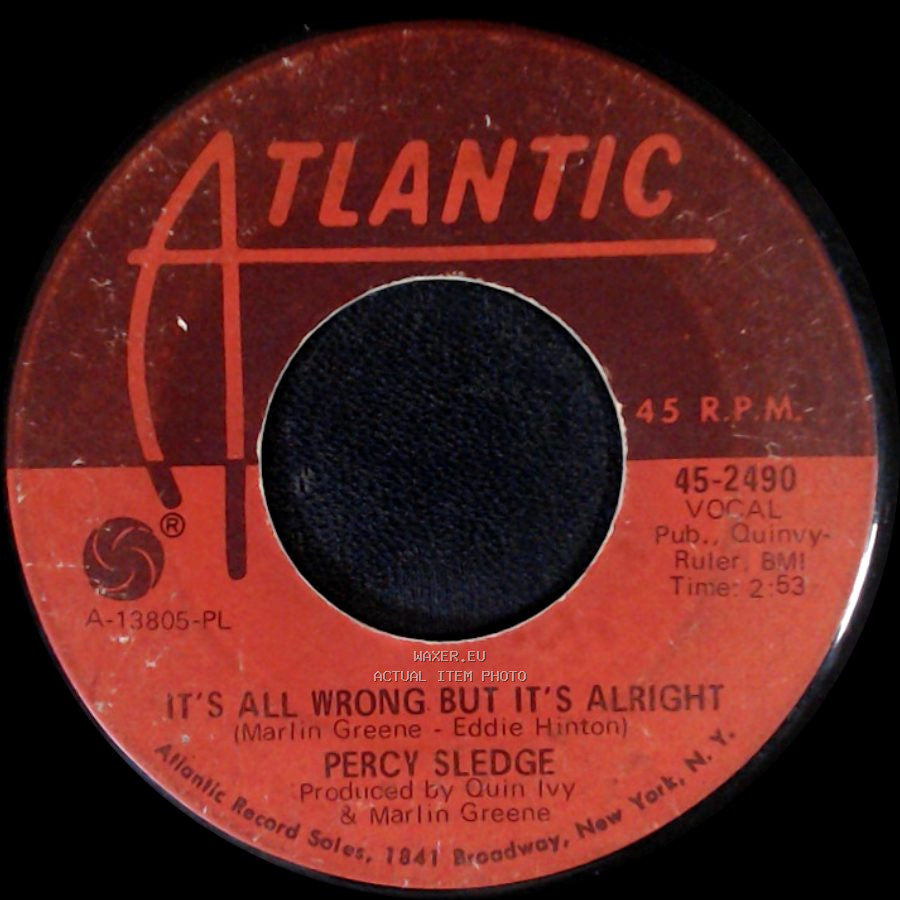 Percy Sledge - Take Time To Know Her / It's All Wrong But It's All Right side B