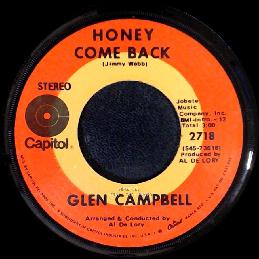 Glen Campbell - Where Do You Go / Honey Come Back side B
