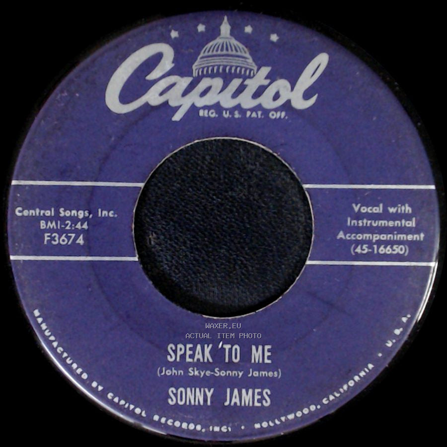 Sonny James - Speak ’To Me / First Date, First Kiss, First Love side A