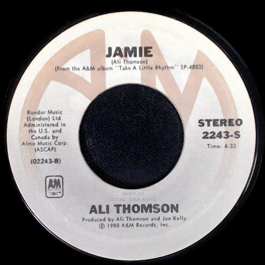 Ali Thomson - Jamie / Take A Little Rhythm side A