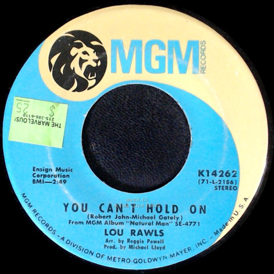 Lou Rawls - A Natural Man / You Can't Hold On side B