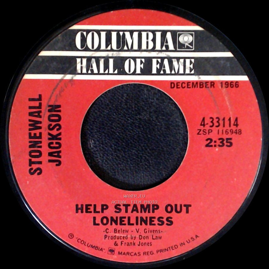 Stonewall Jackson - Don't Be Angry / Help Stamp Out Loneliness side B