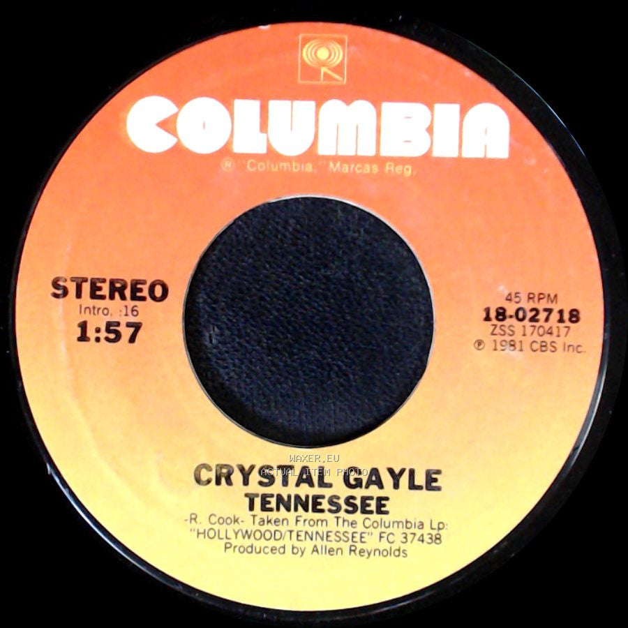 Crystal Gayle - You Never Gave Up On Me / Tennessee side B