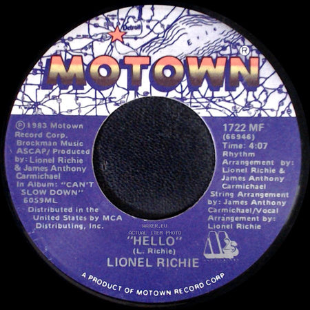 Lionel Richie - You Mean More To Me / Hello side B