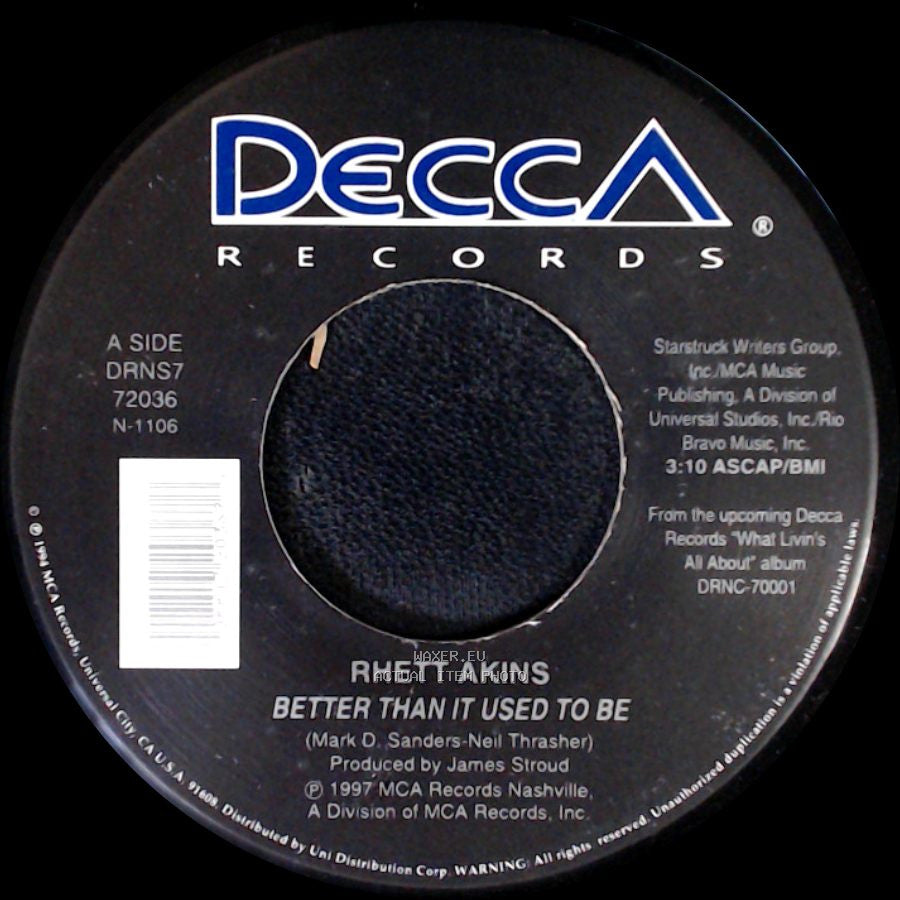 Rhett Akins - Better Than It Used To Be / I'm Finding Out side A