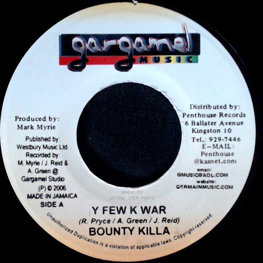 Ghost & Eastcoast / Bounty Killa - It's All Over / Y Few K War side B