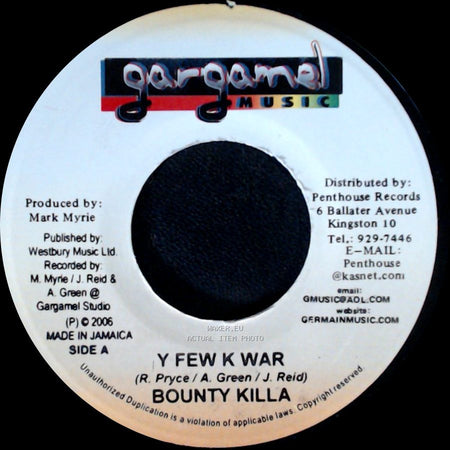 Ghost & Eastcoast / Bounty Killa - It's All Over / Y Few K War side B
