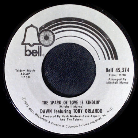 Dawn Featuring Tony Orlando - Say, Has Anybody Seen My Sweet Gypsy Rose / The Spark Of Love Is Kindlin’ side B