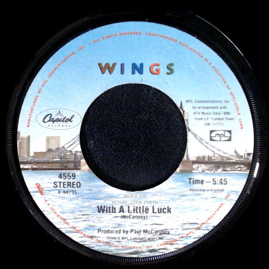 Wings - Medley: Backwards Traveller / Cuff Link / With A Little Luck side B