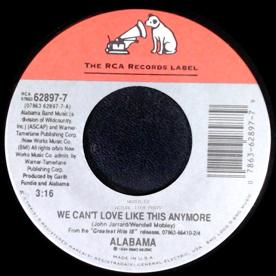 Alabama - Still Goin' Strong / We Can't Love Like This Anymore side B