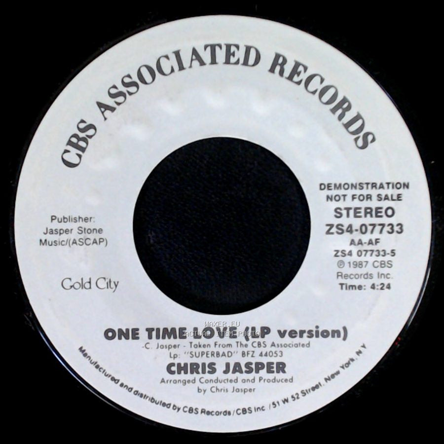 Chris Jasper - One Time Love (Lp Version) / One Time Love (7" Radio Edit) side A