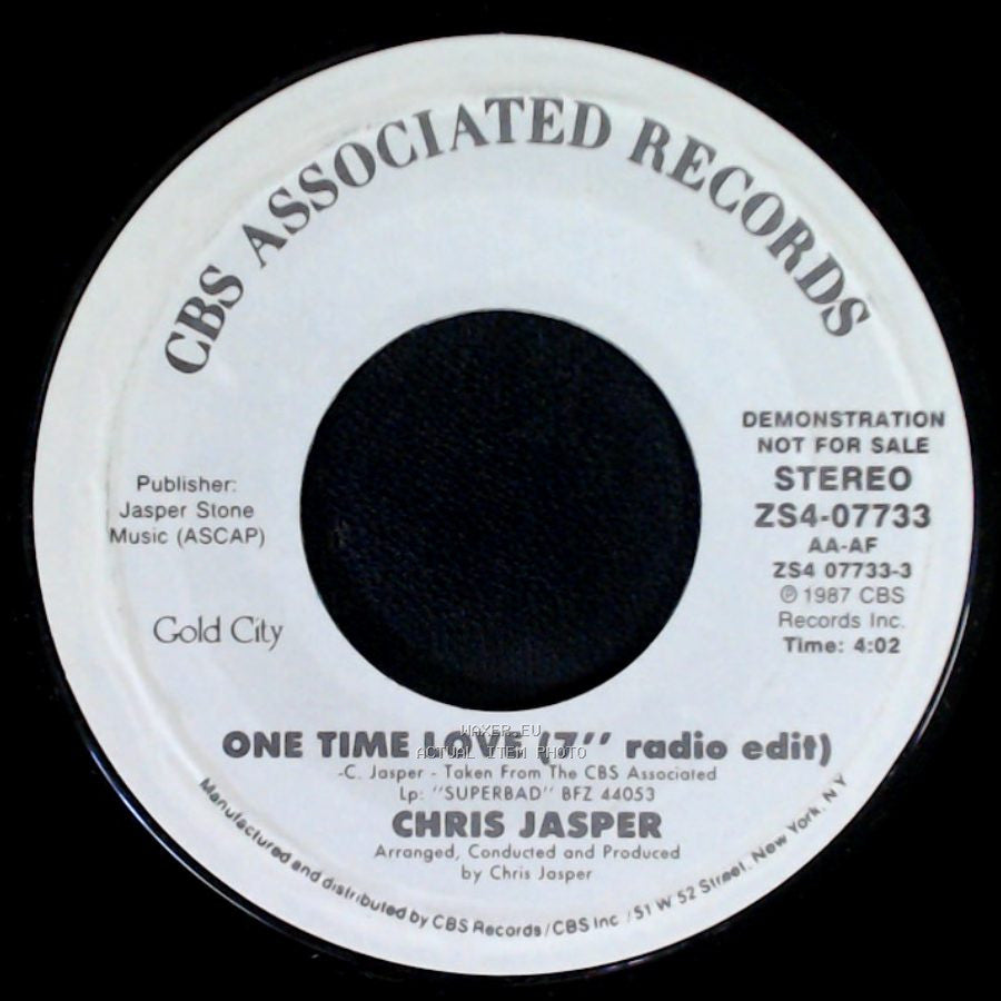 Chris Jasper - One Time Love (Lp Version) / One Time Love (7" Radio Edit) side B