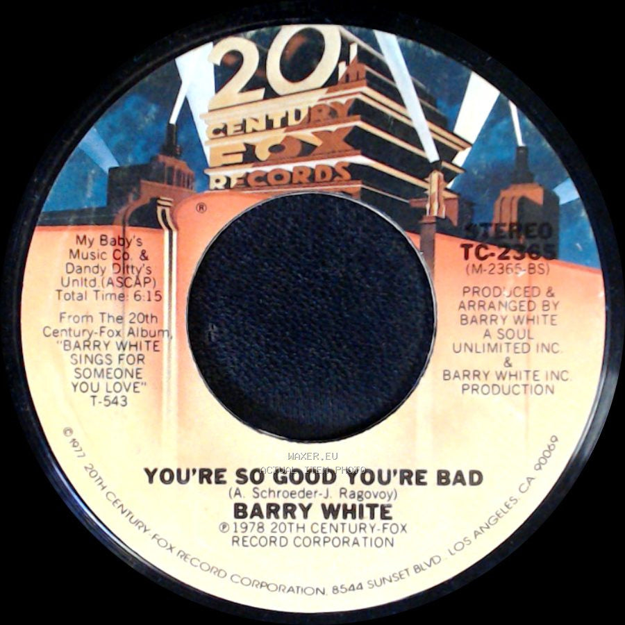 Barry White - Oh What A Night For Dancing / You're So Good You're Bad side B