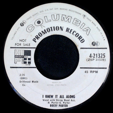Rocky Porter - Don't Forget To Remember / I Knew It All Along side B