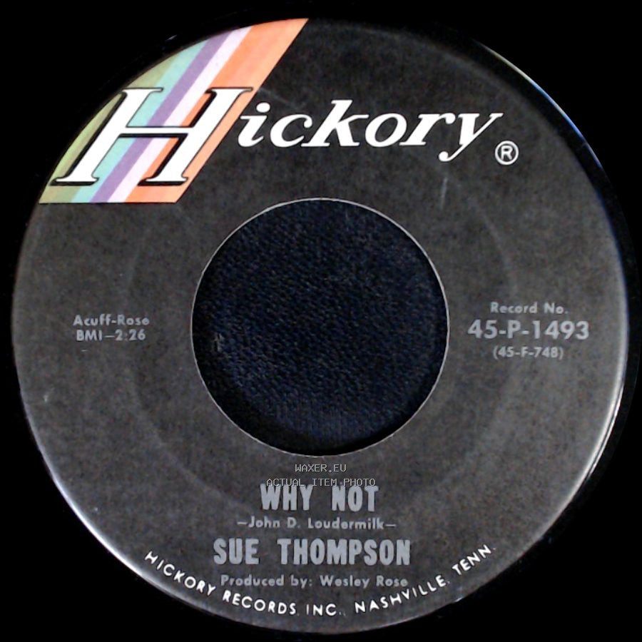 Sue Thompson - How Do You Start Over / Why Not side B