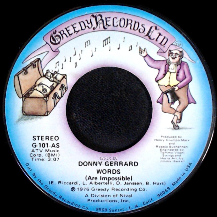 Donny Gerrard - Words (Are Impossible) / Stand Up side A