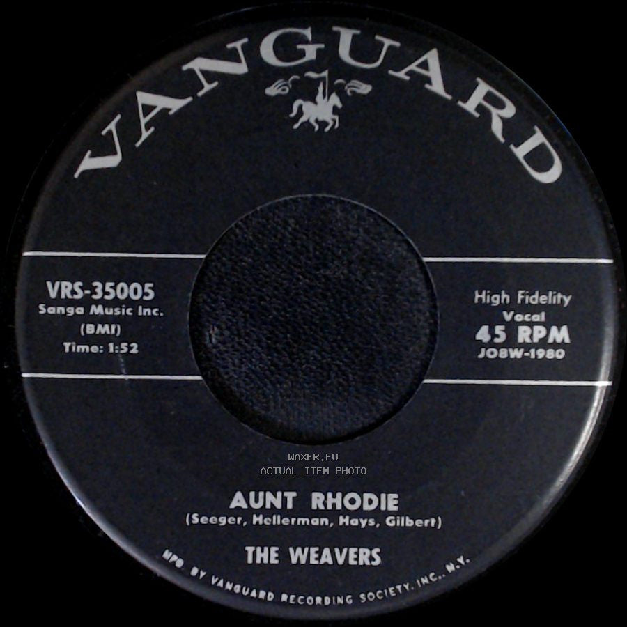 The Weavers - Bury Me Beneath The Willow / Aunt Rhodie side B