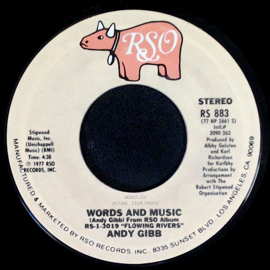 Andy Gibb - (Love Is) Thicker Than Water / Words And Music side B