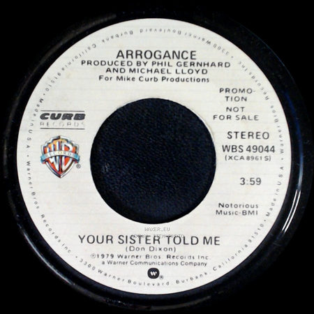 Don Dixon - Your Sister Told Me (Edit) / Your Sister Told Me side B