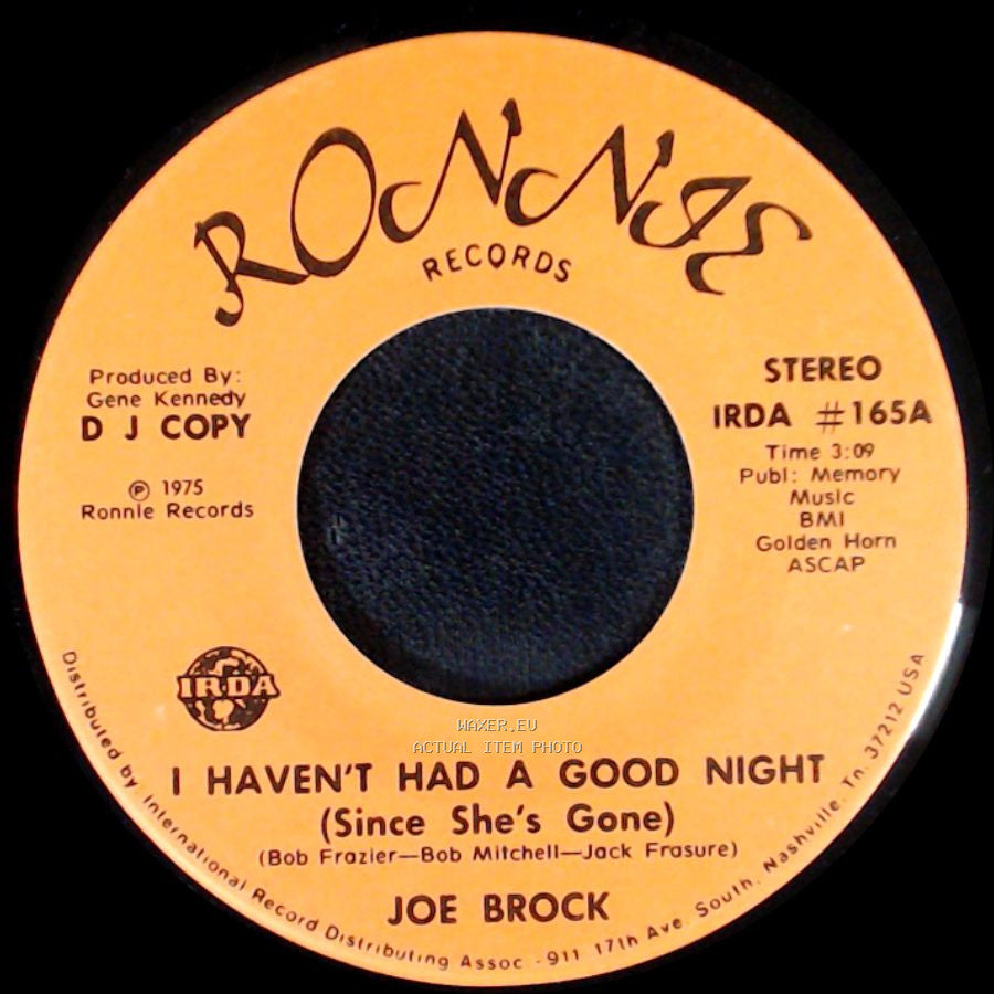 Joe Brock - I Haven't Had A Good Night (Since She's Gone) / I Haven't Had A Good Night (Since She's Gone) side B