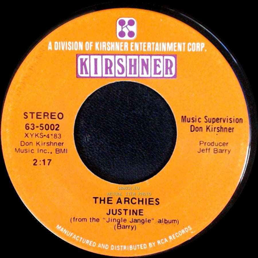 The Archies - Jingle Jangle / Justine side B