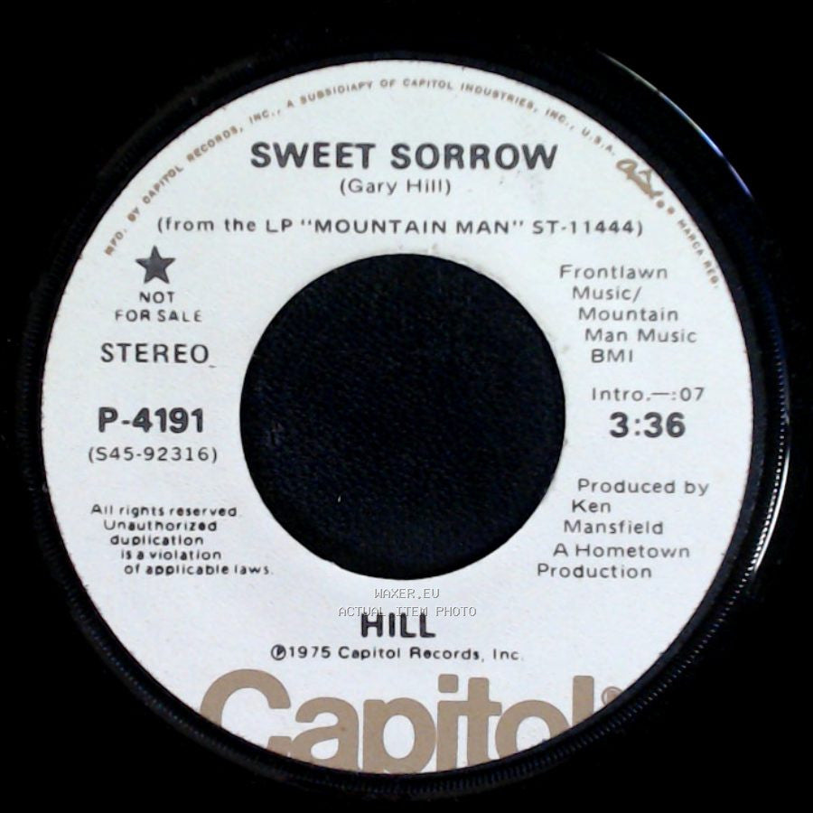 Hill / Gary Hill - Sweet Sorrow / Sweet Sorrow side A