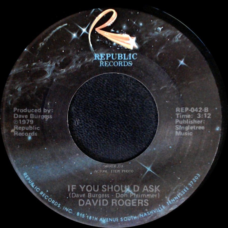 David Rogers - You Are My Rainbow / If You Should Ask side B