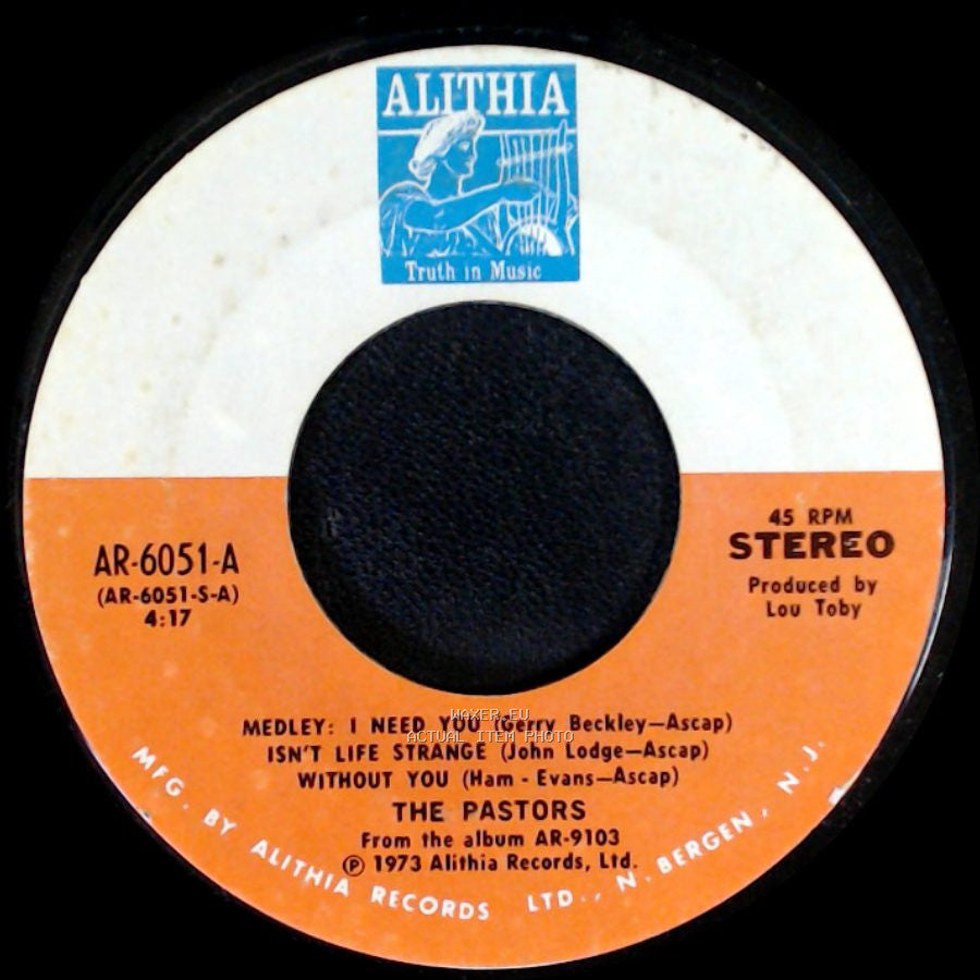 The Pastors - Medley: I Need You / Isn't Life Strange / Without You / Solitude side A