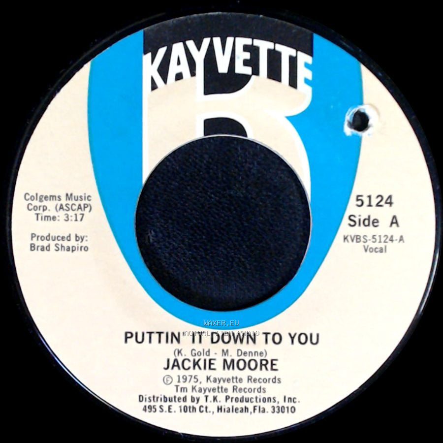 Jackie Moore - Puttin’ It Down To You / Never Is Forever side A