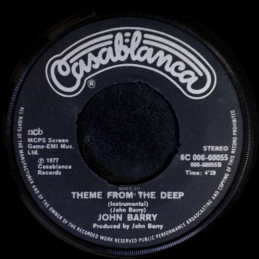 Donna Summer / John Barry - Down Deep Inside (Theme From The Deep) / Theme From The Deep (Instrumental) side B