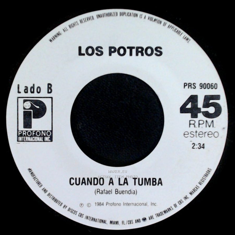 Los Potros - El Cerillazo / Cuando A La Tumba side B