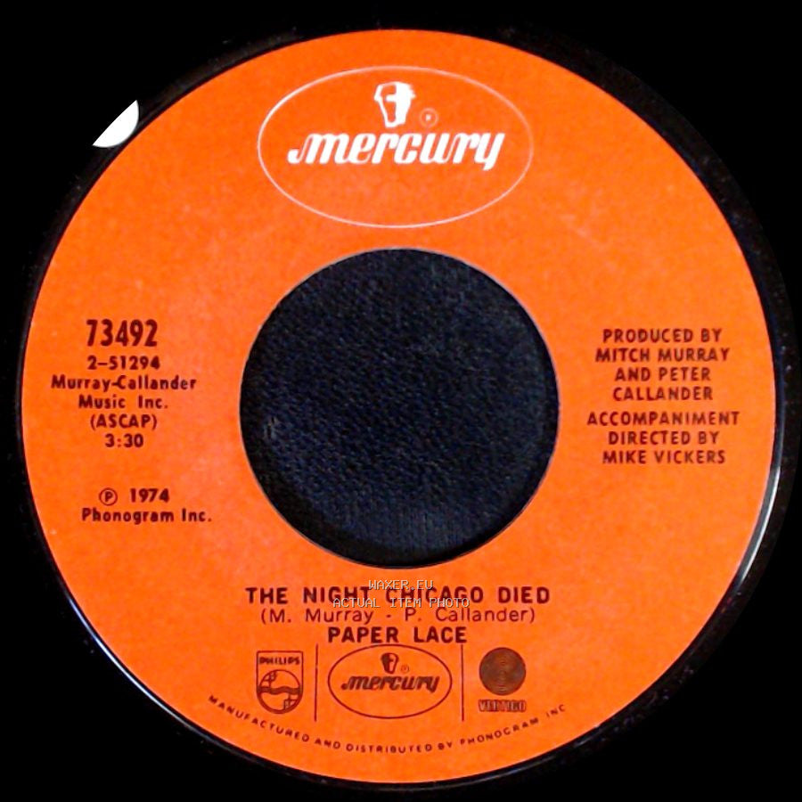 Paper Lace - The Night Chicago Died / Can You Get It When You Want It side A
