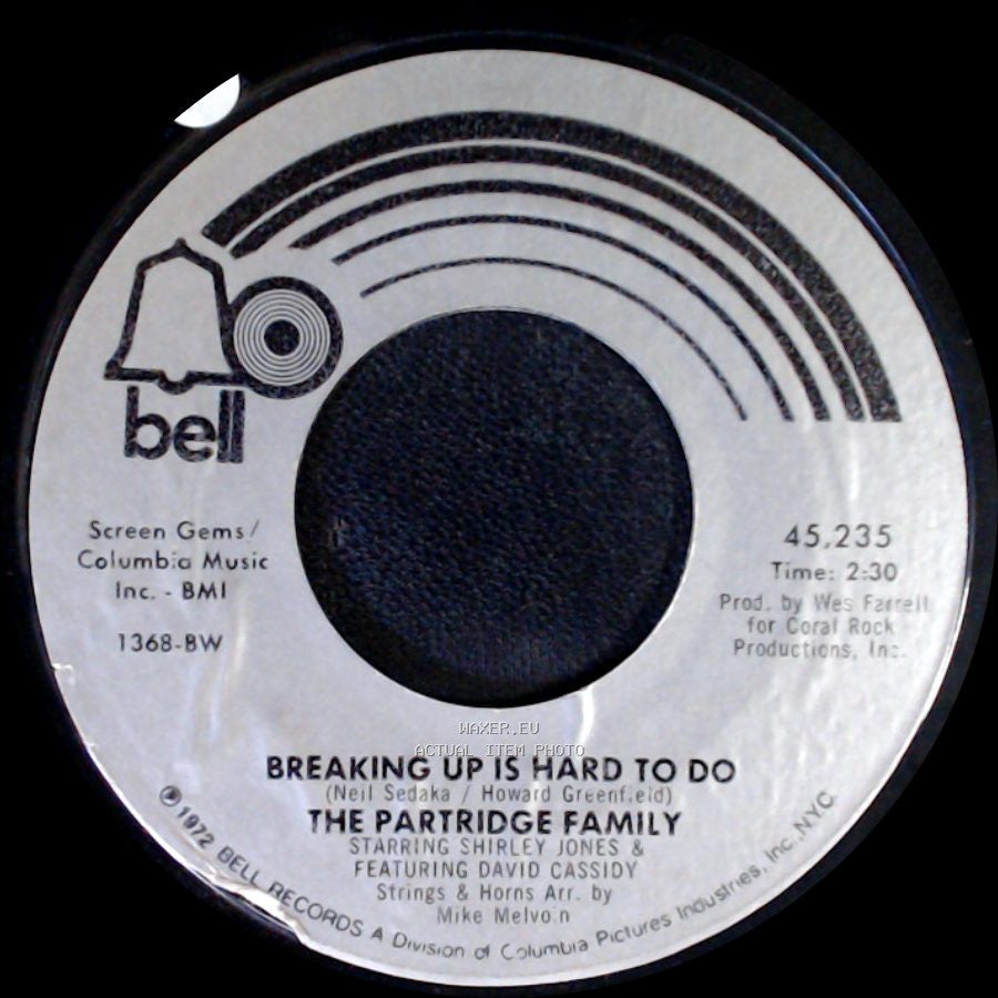 The Partridge Family - I'm Here, You're Here / Breaking Up Is Hard To Do side B