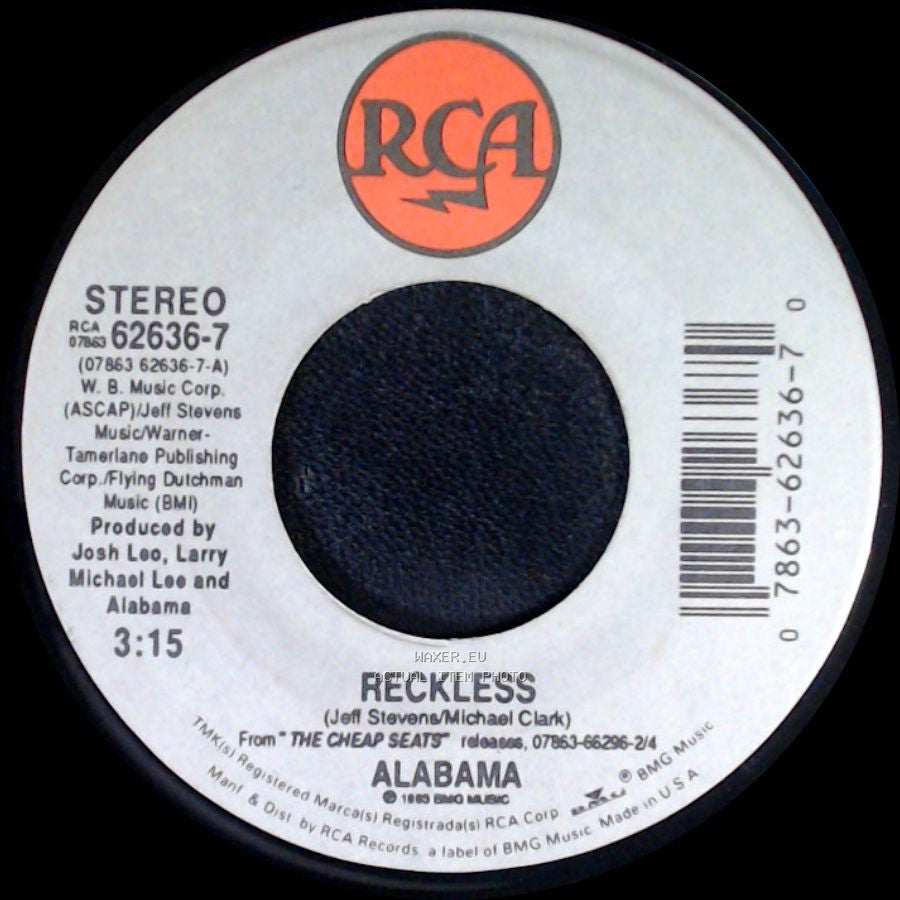Alabama - Clear Water Blues / Reckless side B