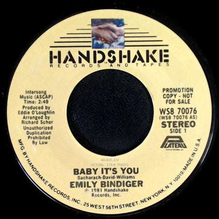 Emily Bindiger - Baby It's You / Baby It's You side A