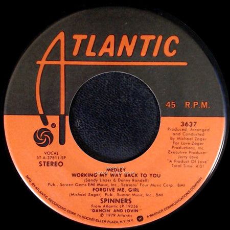 Spinners - Disco Ride / Medley: Working My Way Back To You / Forgive Me, Girl side B