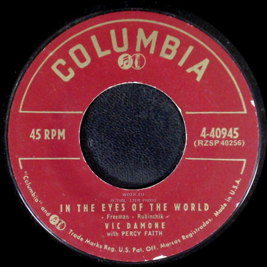 Vic Damone With Percy Faith / Vijay Damone With Percy Faith - An Affair To Remember (Our Love Affair) / In The Eyes Of The World side B