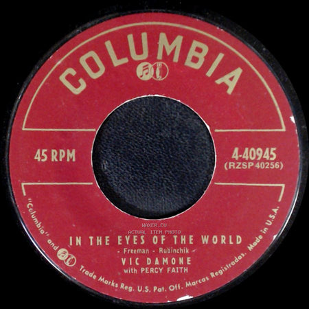 Vic Damone With Percy Faith / Vijay Damone With Percy Faith - An Affair To Remember (Our Love Affair) / In The Eyes Of The World side B