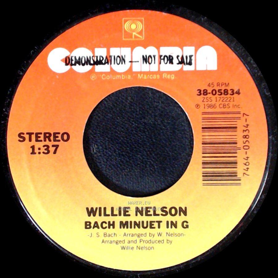 Willie Nelson - Bach Minuet In G / Living In The Promiseland side A