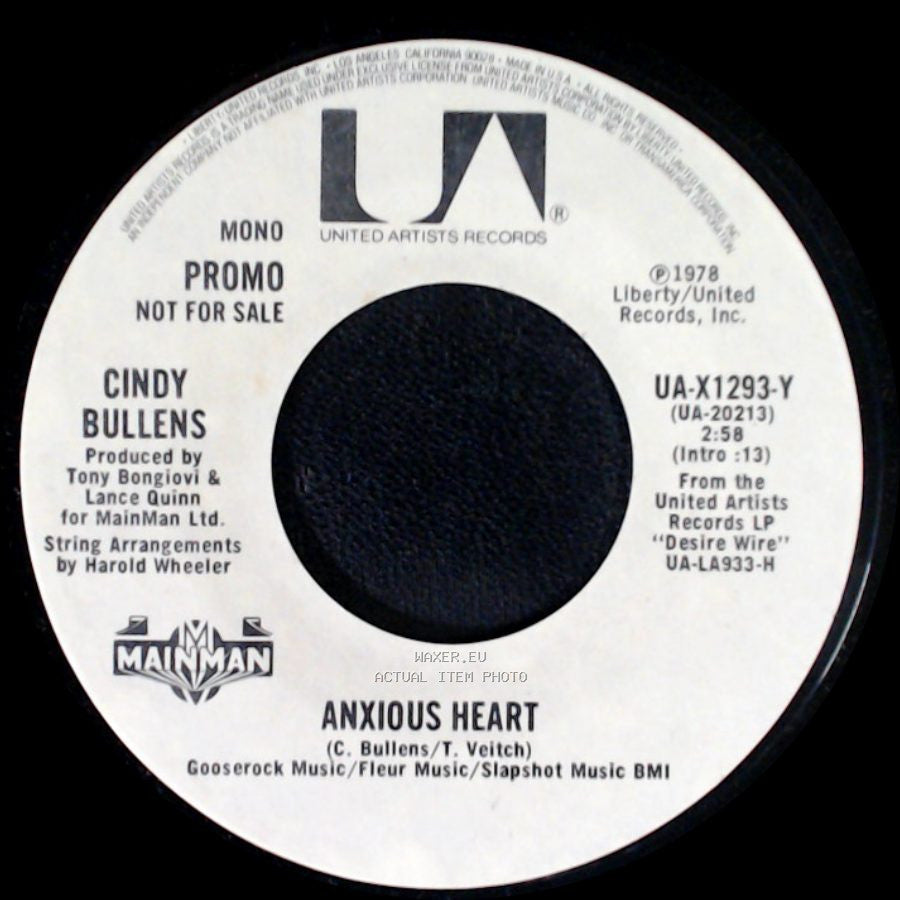 Cindy Bullens - Anxious Heart / Anxious Heart side B