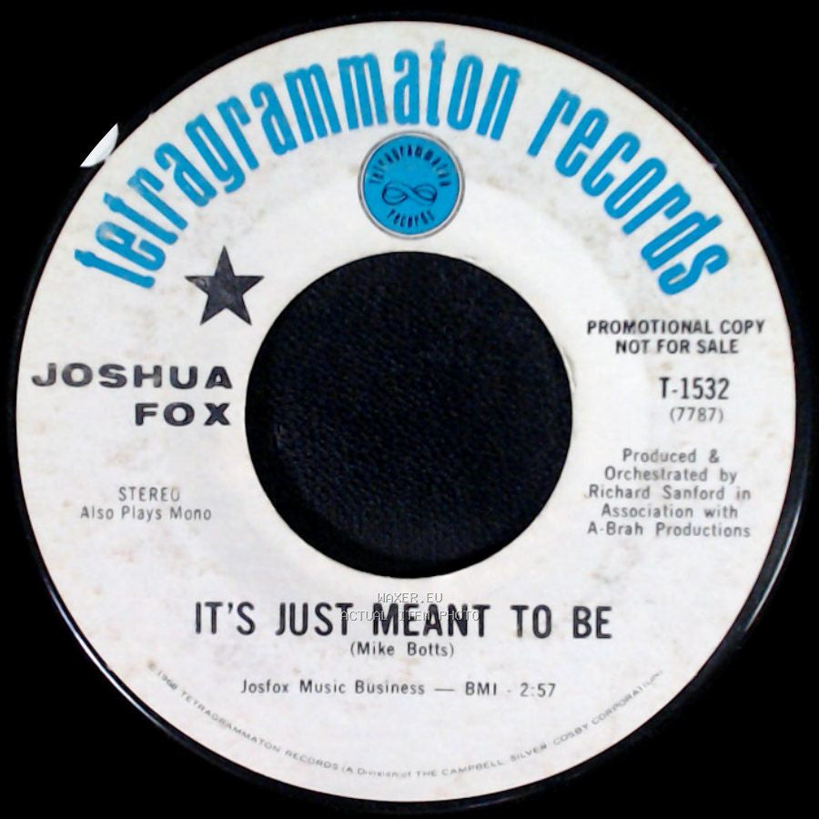 Joshua Fox - Don't Tell Me A Story / It's Just Meant To Be side B