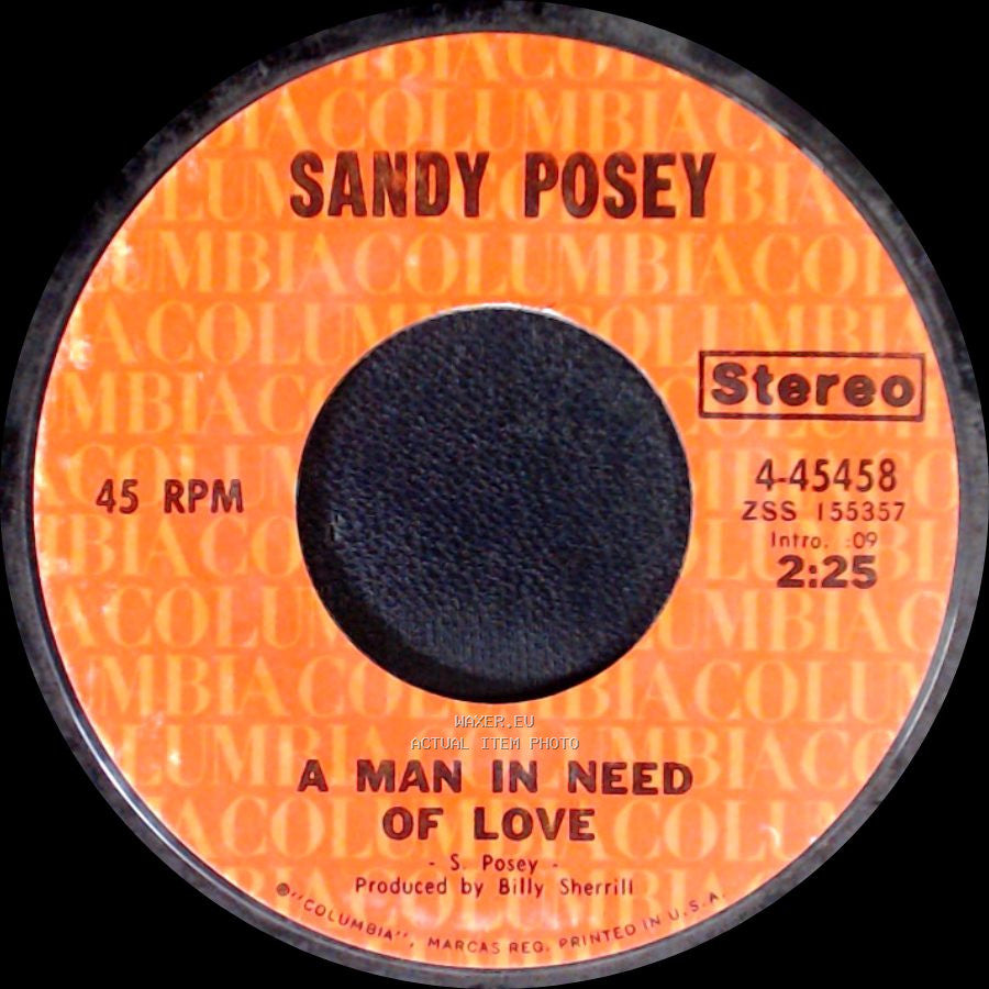Sandy Posey - A Man In Need Of Love / Bring Him Safely Home To Me side A