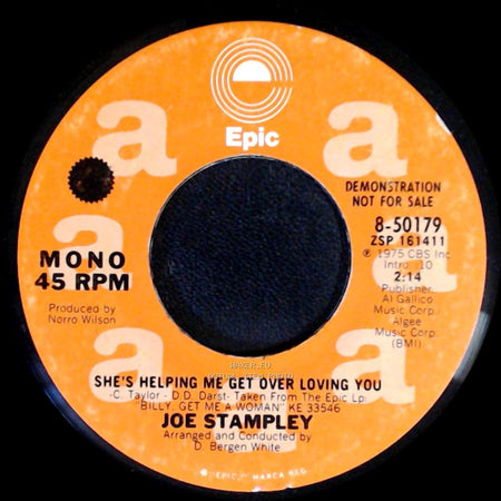Joe Stampley - She's Helping Me Get Over Loving You / She's Helping Me Get Over Loving You side A